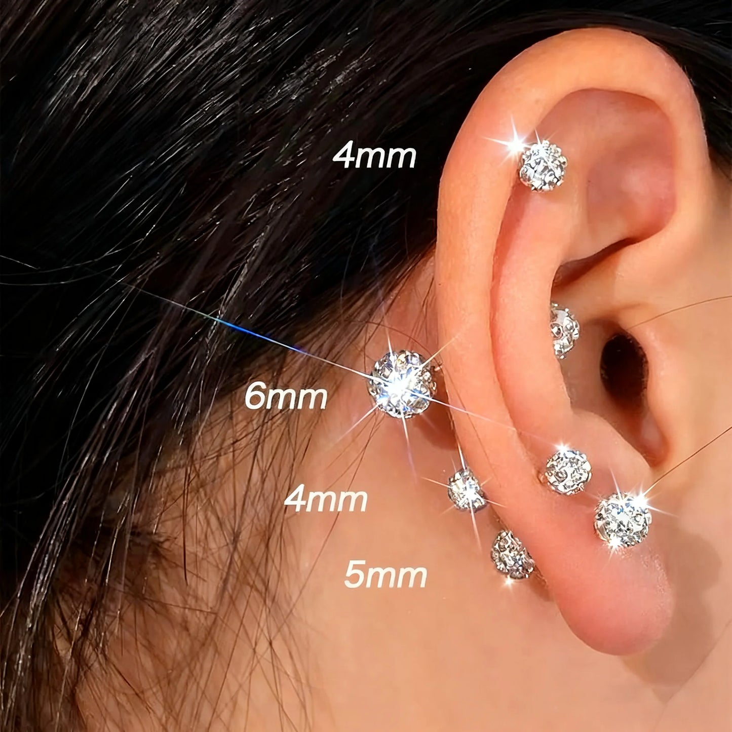 🌟 Sparkling Diamond Ball Stud Earrings 🌟