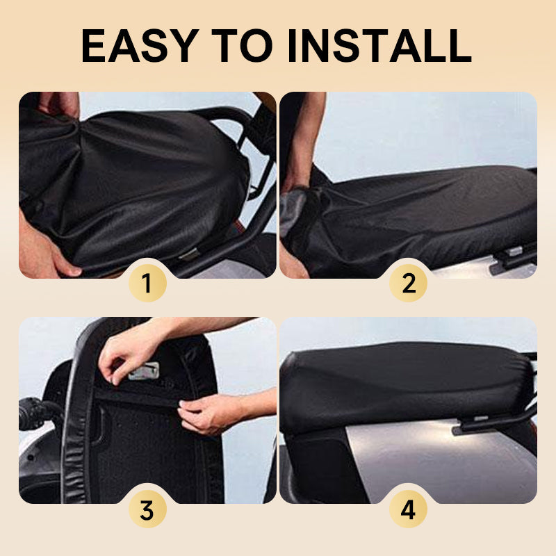 🔥Buy 1 Get 1🔥🛵💧 Waterproof Artificial Leather Seat Cover for Electric Moped - Stylish Protection Buy More Get More Ride with Confidence