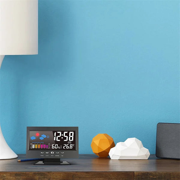 š„Digital LED Temperature Humidity Monitor Weather Forecast LED Table Alarm Clock
