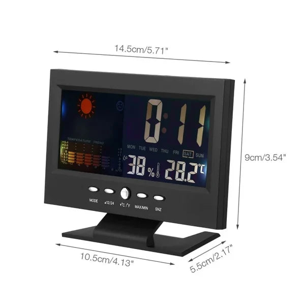 š„Digital LED Temperature Humidity Monitor Weather Forecast LED Table Alarm Clock