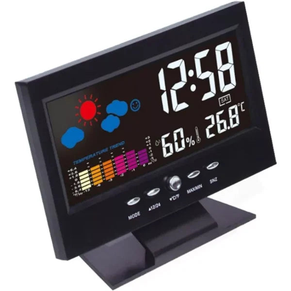 š„Digital LED Temperature Humidity Monitor Weather Forecast LED Table Alarm Clock