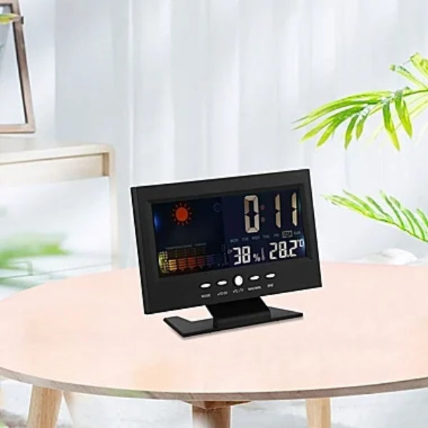 š„Digital LED Temperature Humidity Monitor Weather Forecast LED Table Alarm Clock