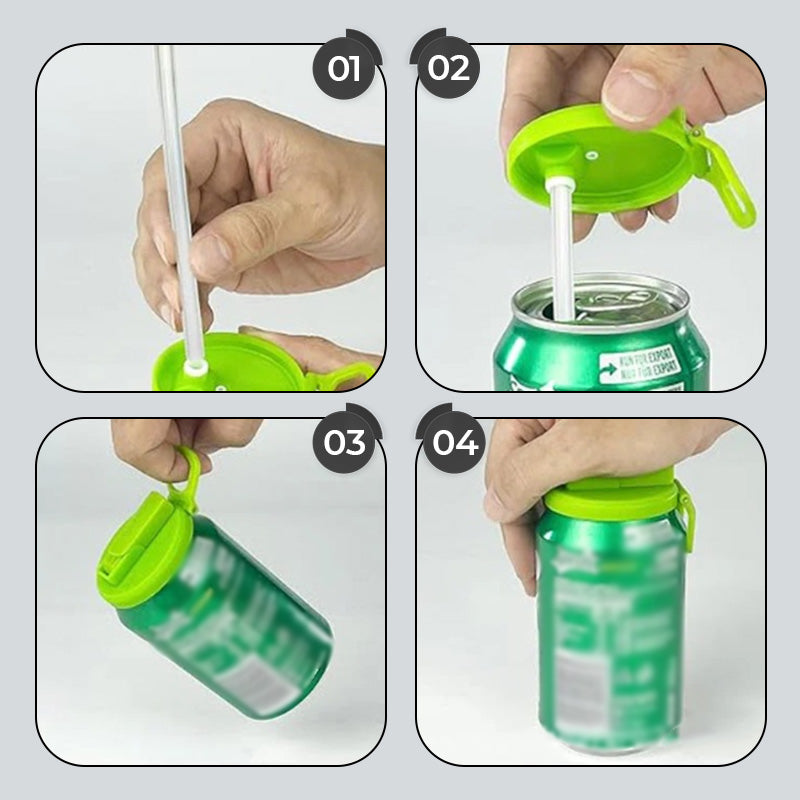 🔥🍹HOT SALE🥤🔥Soda Can Lid with Straw - Effortless Sipping Party Favorite Eco-Chic