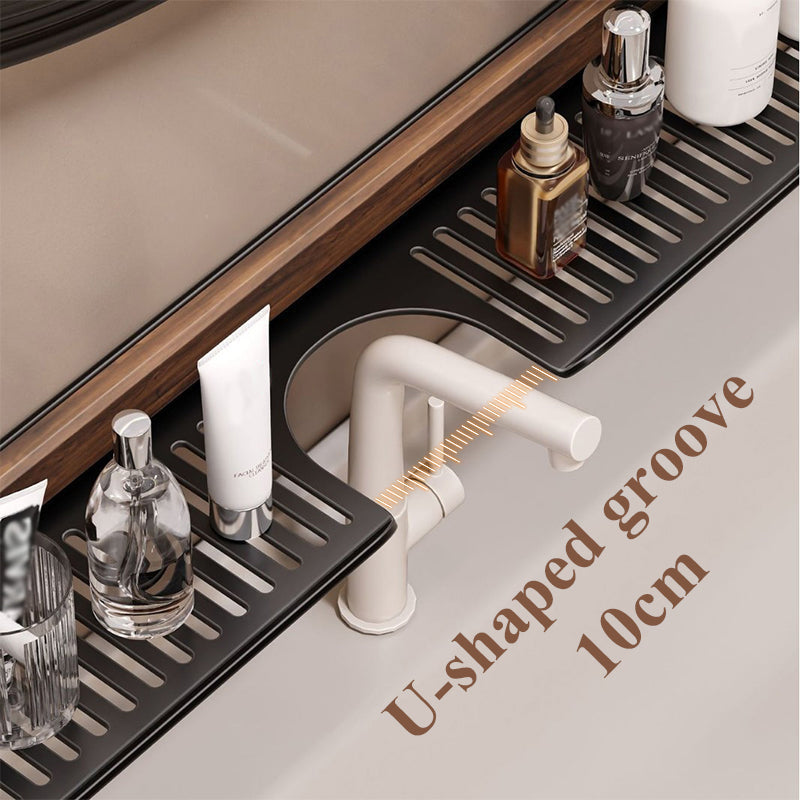 š„ Walnut Suction Cup Bathroom Shelf