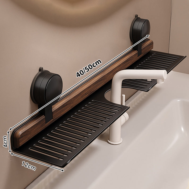 š„ Walnut Suction Cup Bathroom Shelf