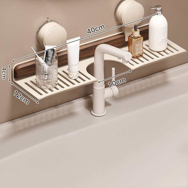 š„ Walnut Suction Cup Bathroom Shelf