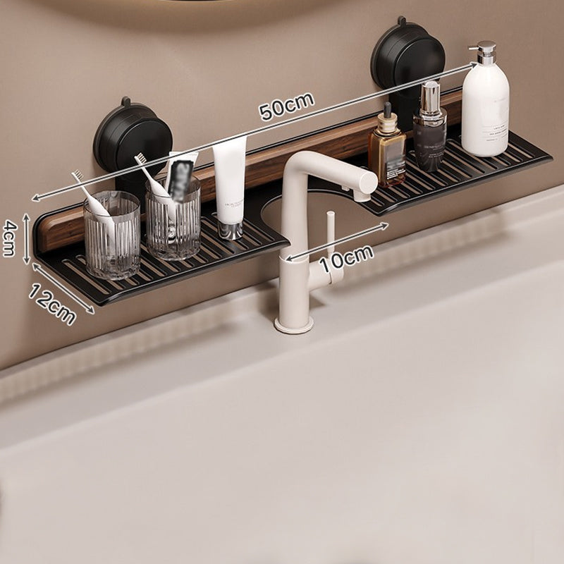š„ Walnut Suction Cup Bathroom Shelf