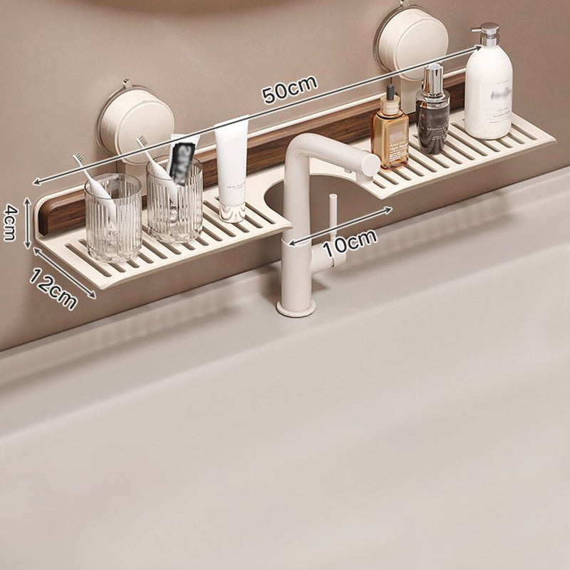 š„ Walnut Suction Cup Bathroom Shelf