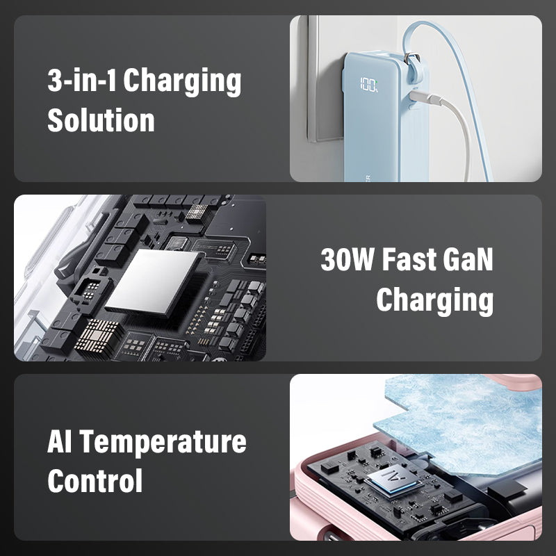 3-in-1 10000mAh GaN Power Bank