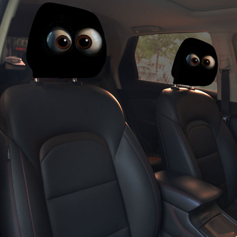๐ Funny Cartoon Car Headrest Covers โ 2PCS Universal Fit ๐