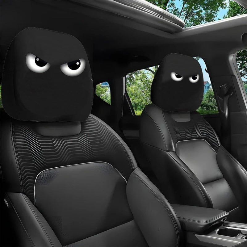 ๐ Funny Cartoon Car Headrest Covers โ 2PCS Universal Fit ๐