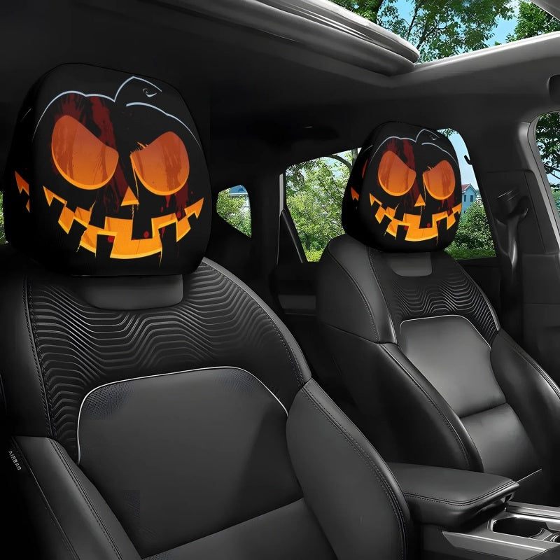 ๐ Funny Cartoon Car Headrest Covers โ 2PCS Universal Fit ๐