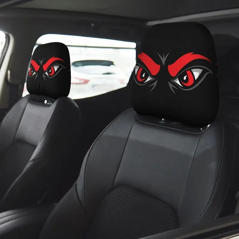 ๐ Funny Cartoon Car Headrest Covers โ 2PCS Universal Fit ๐