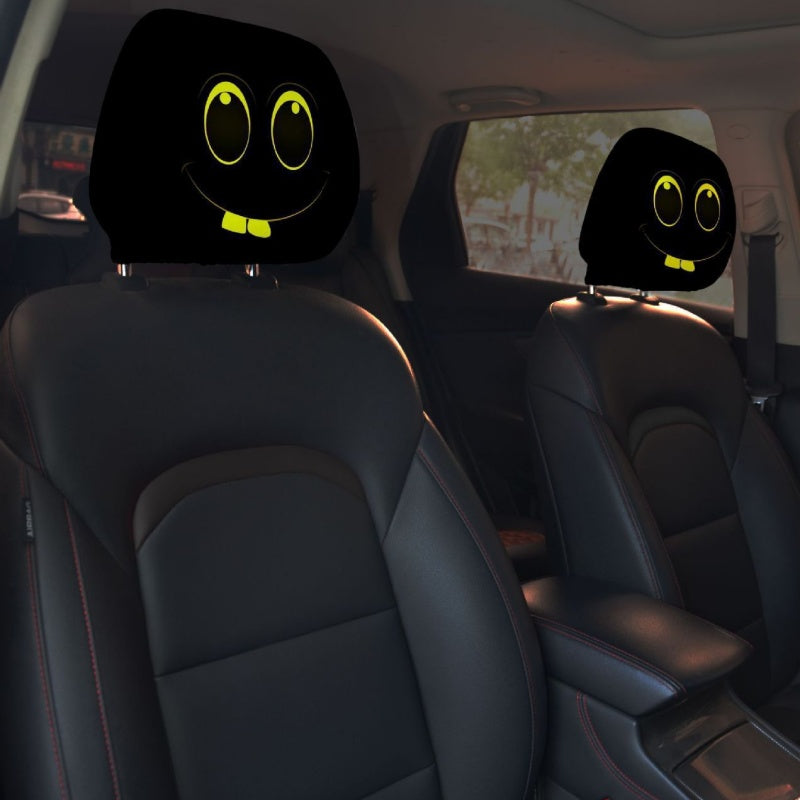 ๐ Funny Cartoon Car Headrest Covers โ 2PCS Universal Fit ๐