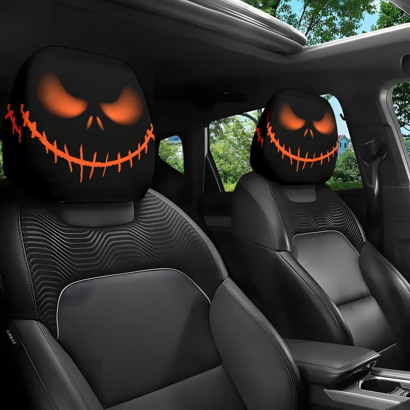 ๐ Funny Cartoon Car Headrest Covers โ 2PCS Universal Fit ๐