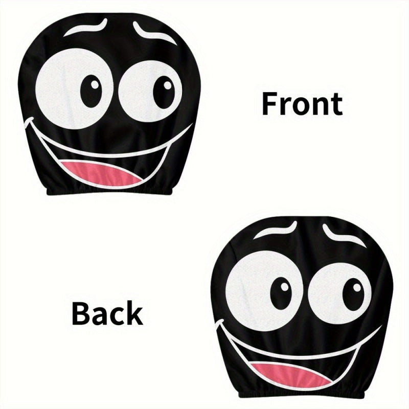 ๐ Funny Cartoon Car Headrest Covers โ 2PCS Universal Fit ๐