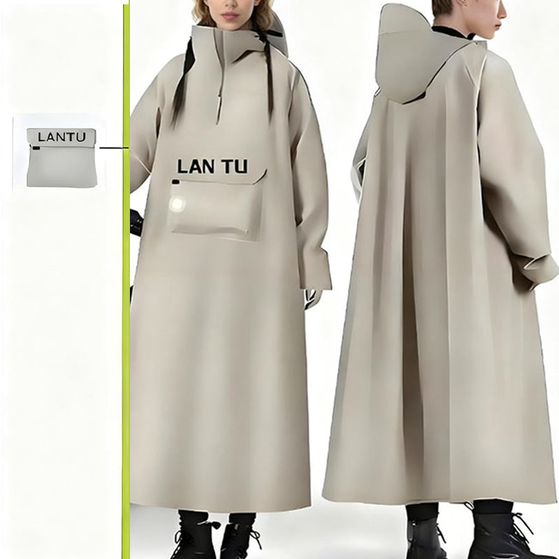 Waterproof Long Raincoat with Hood for Scooter