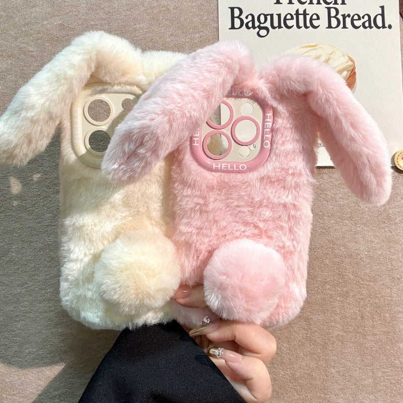 Plush Rabbit iPhone Case - Includes a Free Plush Bracelet
