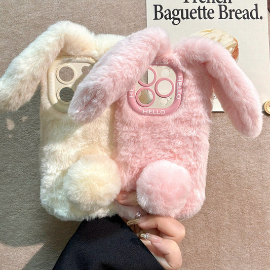 Plush Rabbit iPhone Case - Includes a Free Plush Bracelet