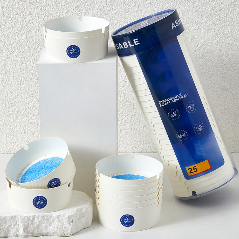 Disposable Ashtrays with Ash Absorbing Gel