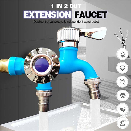 🚰 BUY 2 GET 3 FREE! ✨ Outdoor Antifreeze Dual Control Faucet - Frost-Proof Design with Separate Hot/Cold Knobs for Garden & Patio Use 🌨️🔧