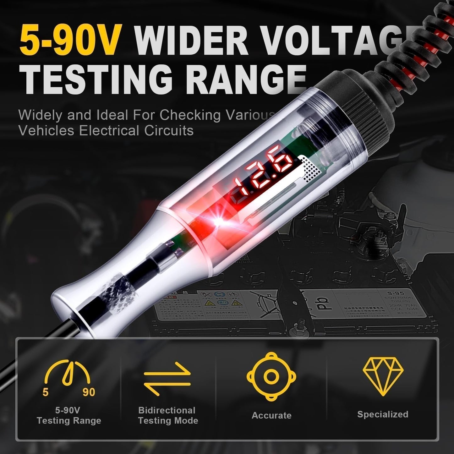 🔥Hot Sale 50% OFF🔥Heavy Duty 5-90V Digital LED Circuit Tester