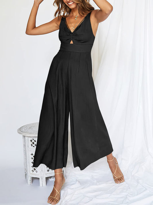 Create your unique charm with our V-neck high waist jumpsuit, and be the center of attention at any party!