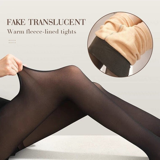 2024 hot selling autumn and winter must-have flawless leg warm plush lined elastic pantyhose🔥🔥🔥