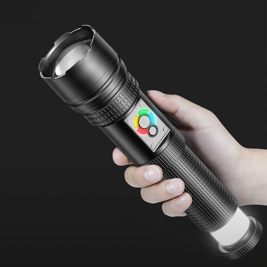 Zoomable LED torch with power bank function