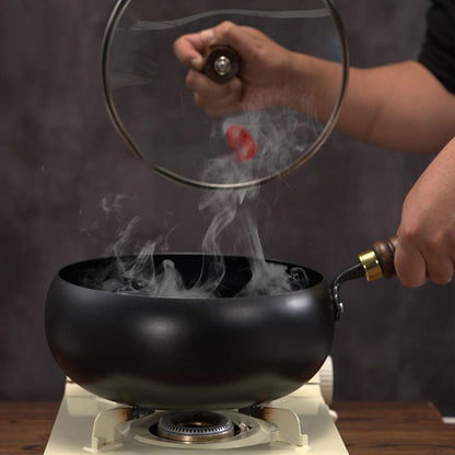 🍳Uncoated Thick Iron Pot