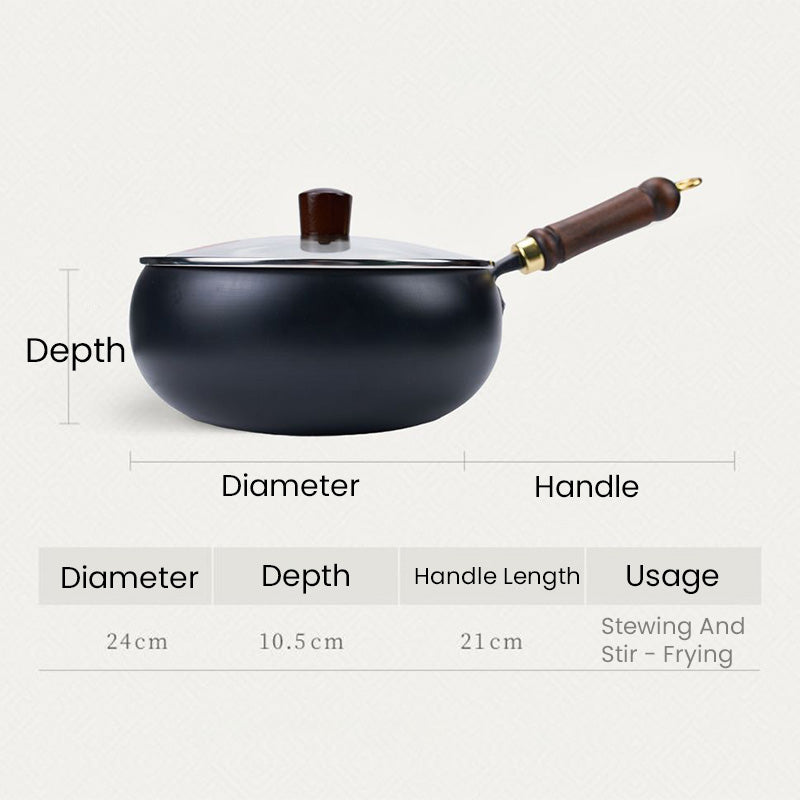 🍳Uncoated Thick Iron Pot