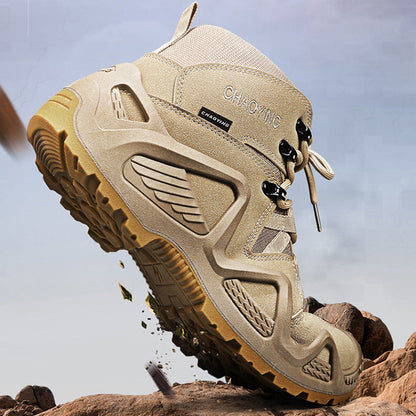 🥾Military-grade quality waterproof and non-slip men's outdoor mesh hiking shoes