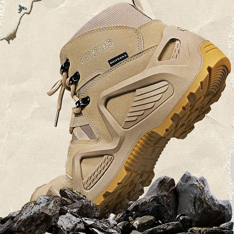 🥾Military-grade quality waterproof and non-slip men's outdoor mesh hiking shoes