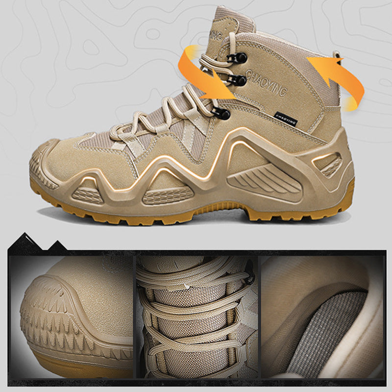 🥾Military-grade quality waterproof and non-slip men's outdoor mesh hiking shoes