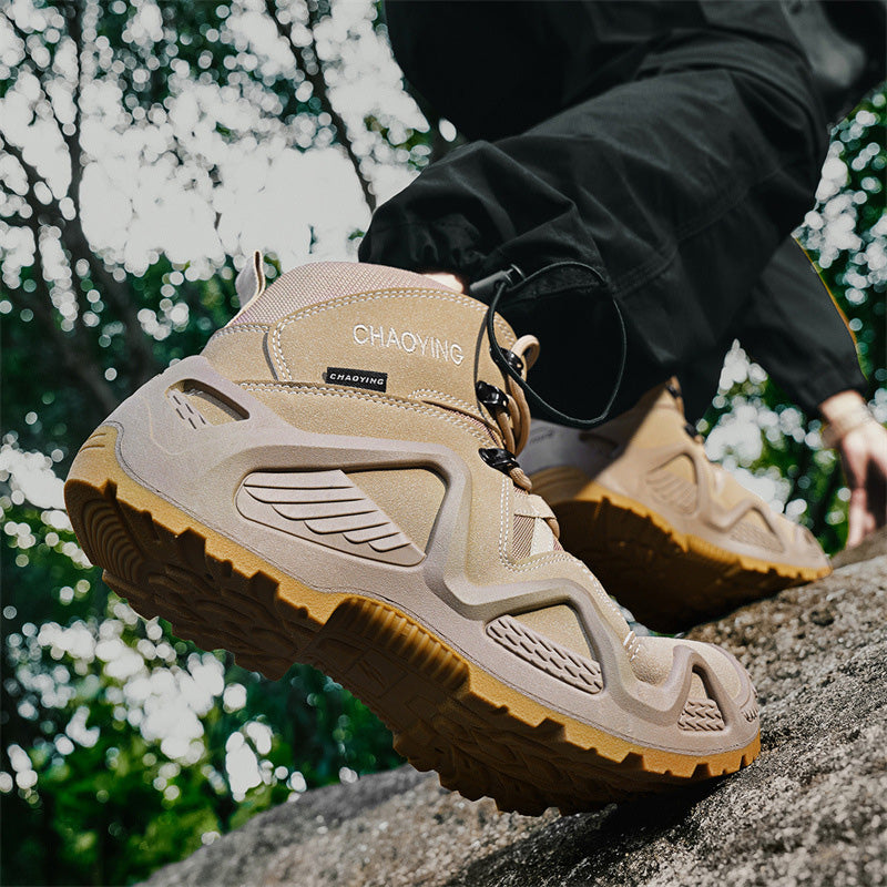 🥾Military-grade quality waterproof and non-slip men's outdoor mesh hiking shoes