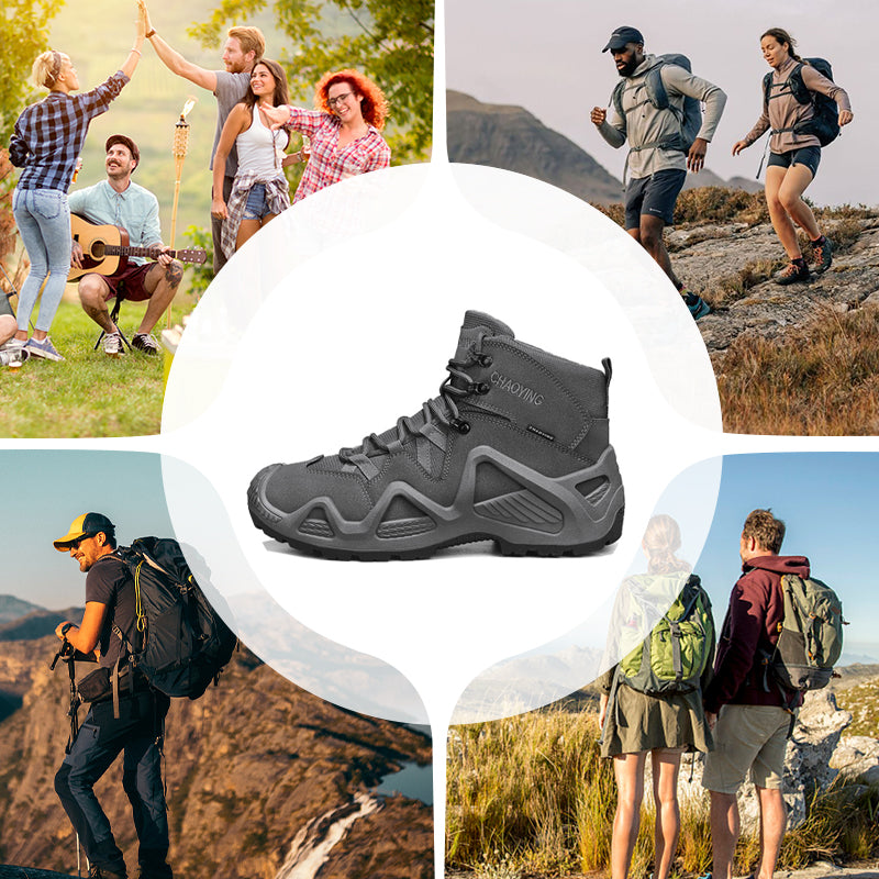 🥾Military-grade quality waterproof and non-slip men's outdoor mesh hiking shoes