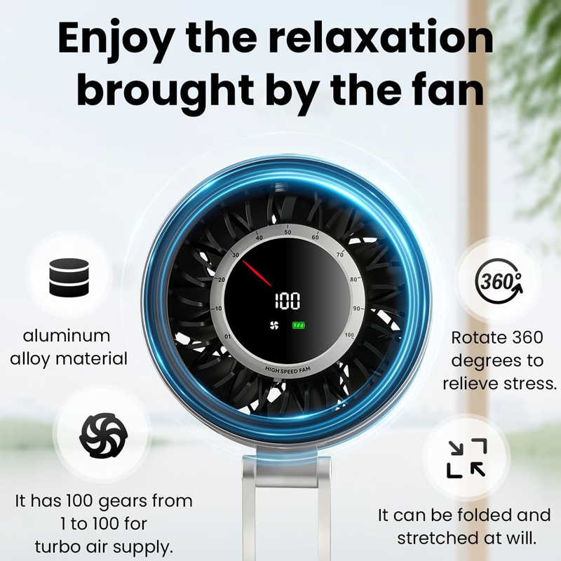 Rotating Foldable Display Turbo Fan
