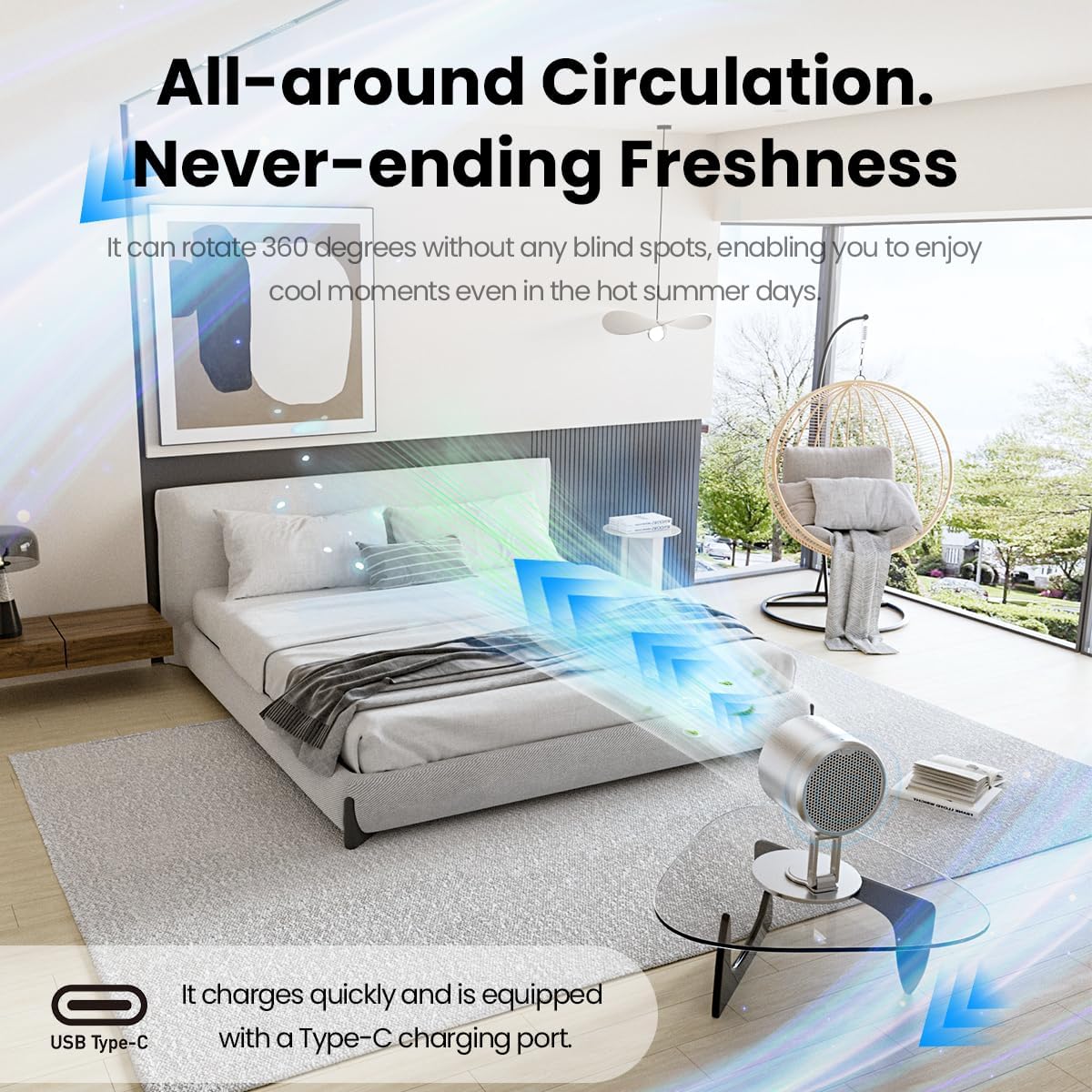 Rotating Foldable Display Turbo Fan