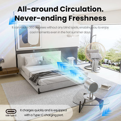 Rotating Foldable Display Turbo Fan