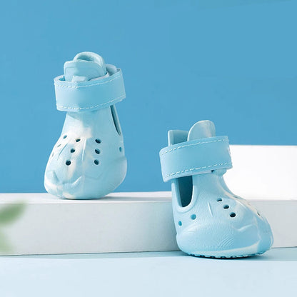 Breathable Glow-in-the-Dark Pet Shoes with Cut-out Design & Hook-and-Loop Closure for Small to Medium Dogs