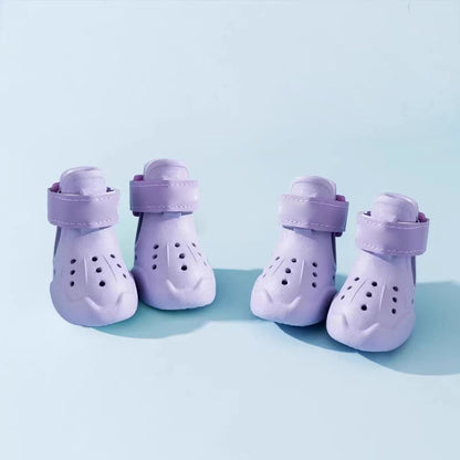 Breathable Glow-in-the-Dark Pet Shoes with Cut-out Design & Hook-and-Loop Closure for Small to Medium Dogs