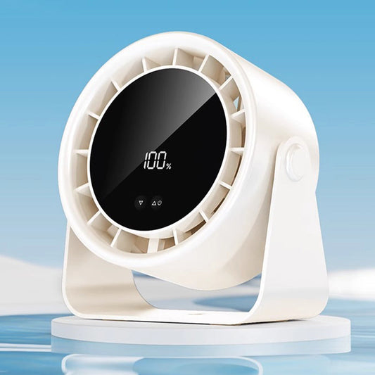 100-Speed Mini Silent Desk Fan with Digital Display