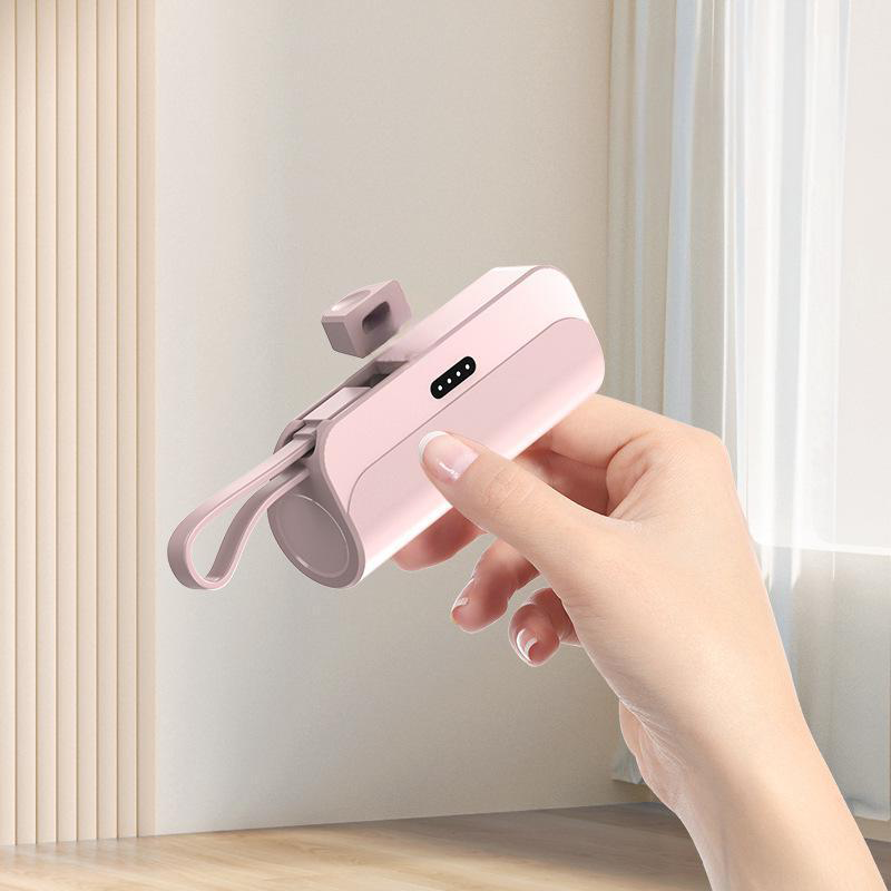 Portable High-Capacity Power Bank with Built-in Cables