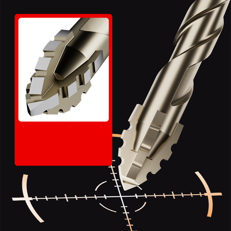 Four-Flute Sawtooth Eccentric Drill Bit 4-PCS Set