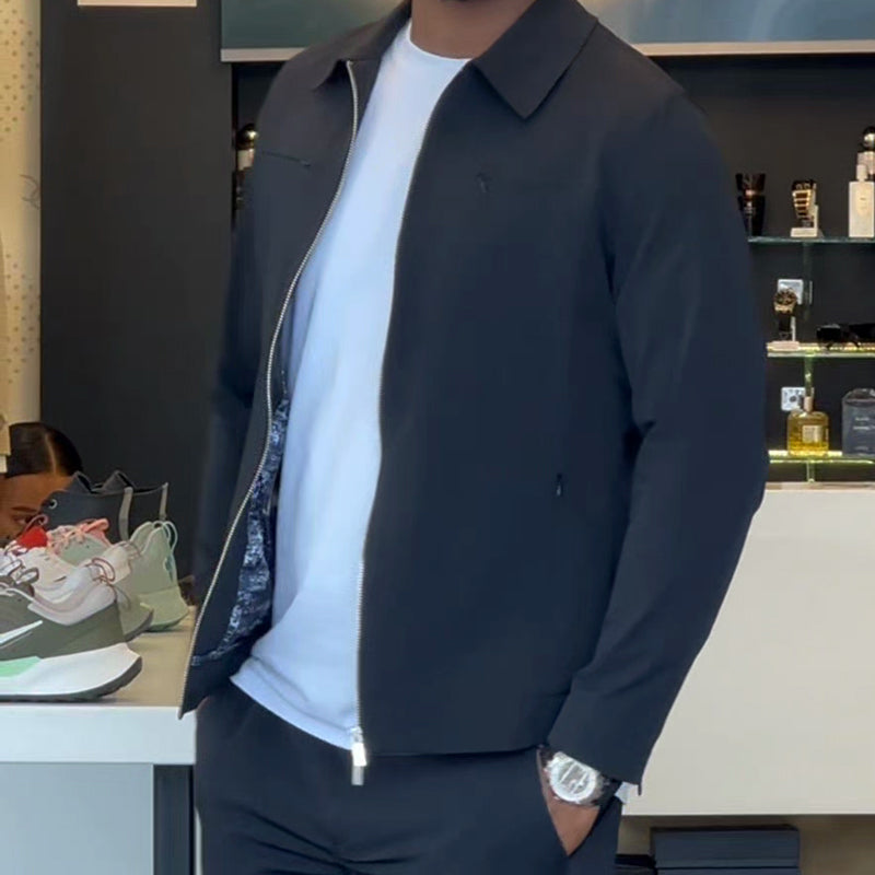 🔥Hot Sale🔥Men’s Casual Solid Color 2-Piece Set – Jacket & Pants