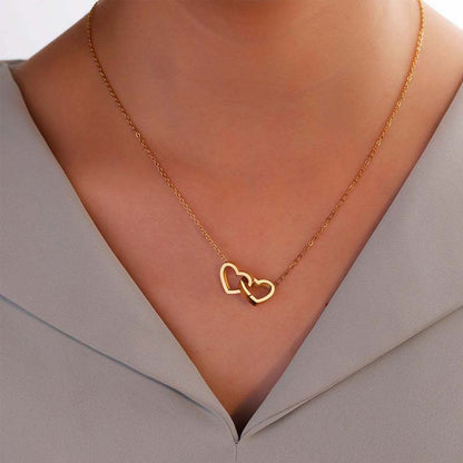 Collar/Pulsera Colgante de Corazones Entrelazados de Acero Inoxidable