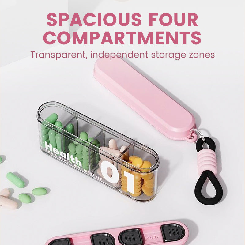 4 Compartments Portable Sealed Pill Organizer