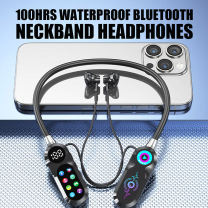 100Hrs Waterproof Bluetooth Neckband Headphones