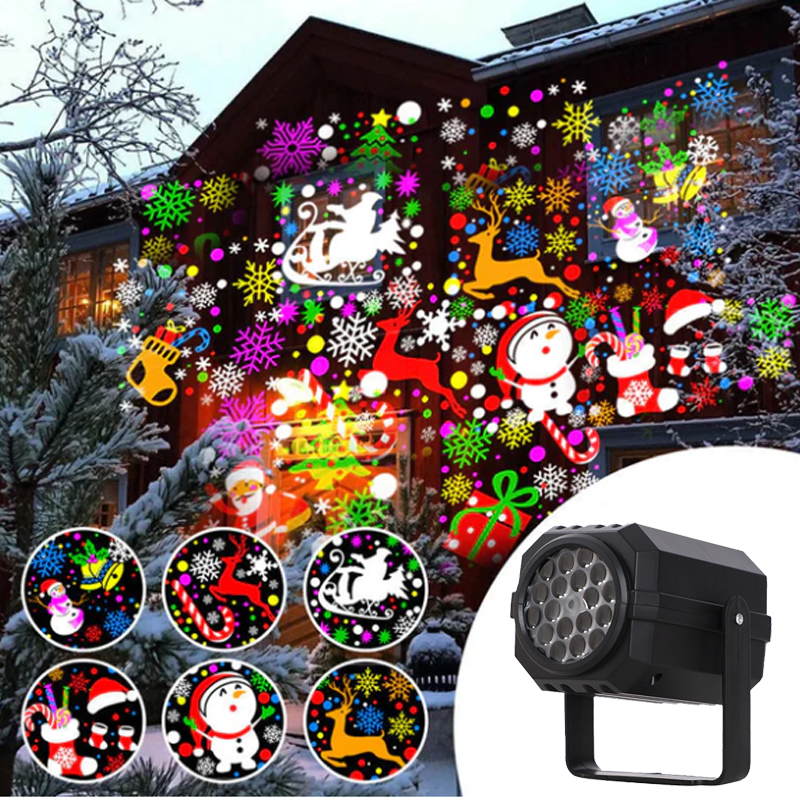 Rotating LED Christmas Pattern Projector Light