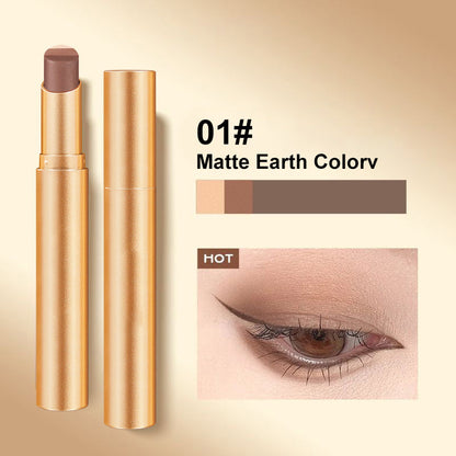 ⚡ GRADIENT EYESHADOW STICK - 3-värinen sekoitus ja helppo levitys, pitkäkestoinen vedenpitävä koostumus, kannettava on-the-go-meikkiin 🌟🎨
